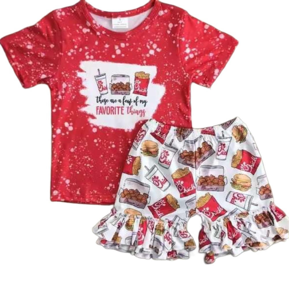 Chick-fil-A Girls Shorts Outfit Set